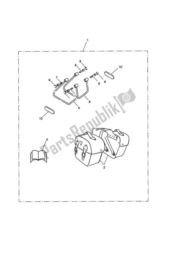 All parts for the Pannier Kit, Leather, Type B of the Triumph America Carburettor 790 2002 - 2007